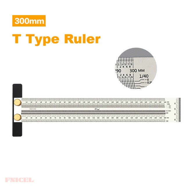 High-Precision Scale Ruler T-Type Hole  Scribing Mark Line Gauge Ruler Stainless - KiwisLove
