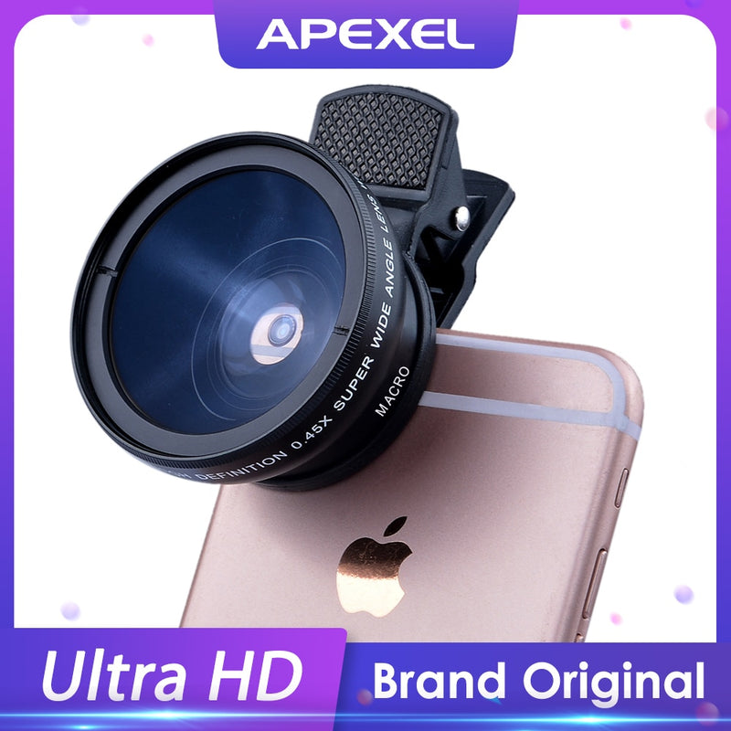 HD 37MM 0.45x Super Wide Angle  with 12.5x Super Macro Lens for iPhone 6 Plus 5S 4S Samsung S6 S5 Note 4 Camera lens Kit - KiwisLove