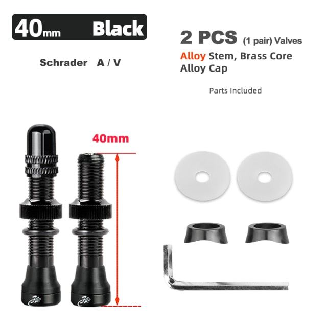 Bicycle Schrader A/V Valve for Road Tubeless Rim Alloy Stem Brass Core Nipple Cycling DIY Accessories - KiwisLove