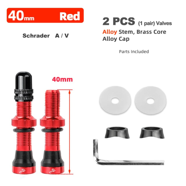 Bicycle Schrader A/V Valve for Road Tubeless Rim Alloy Stem Brass Core Nipple Cycling DIY Accessories - KiwisLove