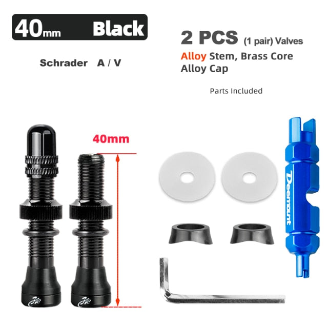 Bicycle Schrader A/V Valve for Road Tubeless Rim Alloy Stem Brass Core Nipple Cycling DIY Accessories - KiwisLove