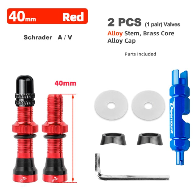 Bicycle Schrader A/V Valve for Road Tubeless Rim Alloy Stem Brass Core Nipple Cycling DIY Accessories - KiwisLove