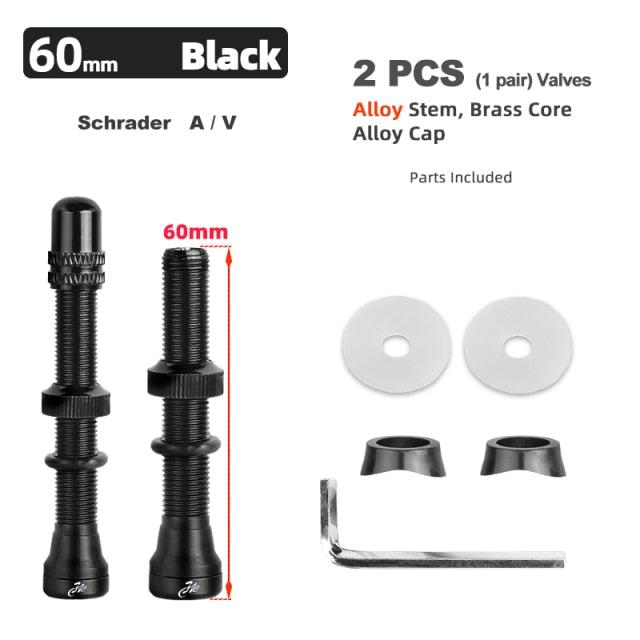 Bicycle Schrader A/V Valve for Road Tubeless Rim Alloy Stem Brass Core Nipple Cycling DIY Accessories - KiwisLove