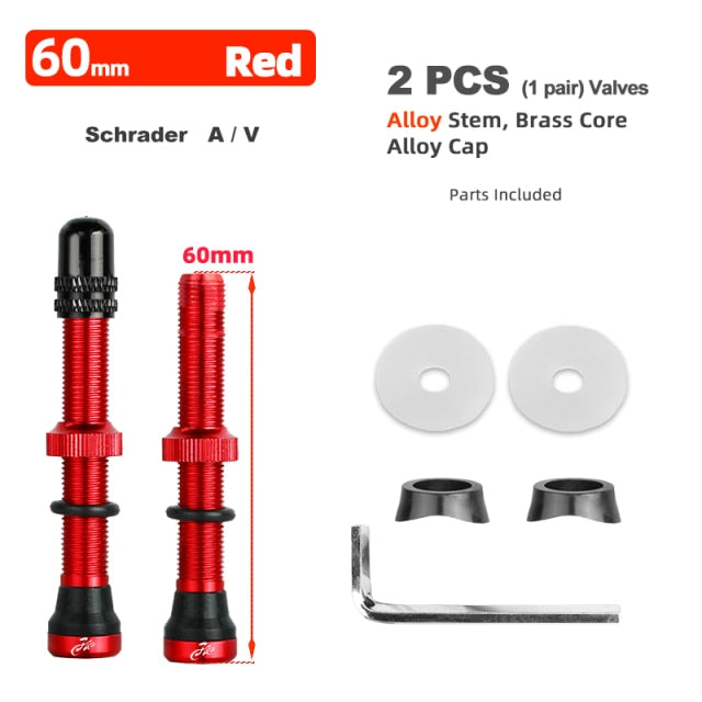 Bicycle Schrader A/V Valve for Road Tubeless Rim Alloy Stem Brass Core Nipple Cycling DIY Accessories - KiwisLove