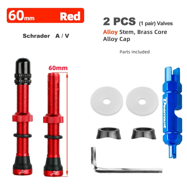 Bicycle Schrader A/V Valve for Road Tubeless Rim Alloy Stem Brass Core Nipple Cycling DIY Accessories - KiwisLove