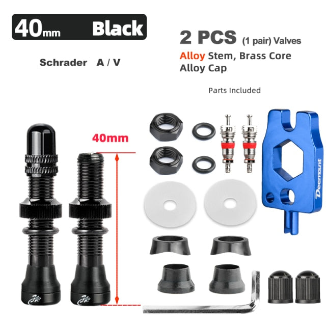 Bicycle Schrader A/V Valve for Road Tubeless Rim Alloy Stem Brass Core Nipple Cycling DIY Accessories - KiwisLove