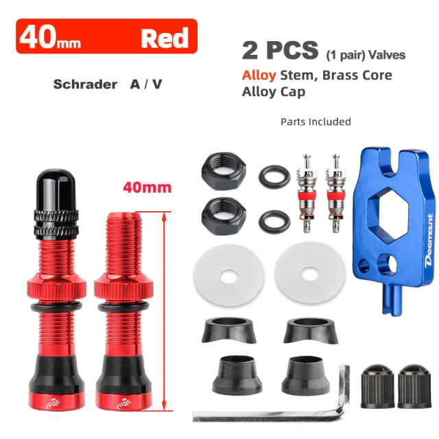 Bicycle Schrader A/V Valve for Road Tubeless Rim Alloy Stem Brass Core Nipple Cycling DIY Accessories - KiwisLove