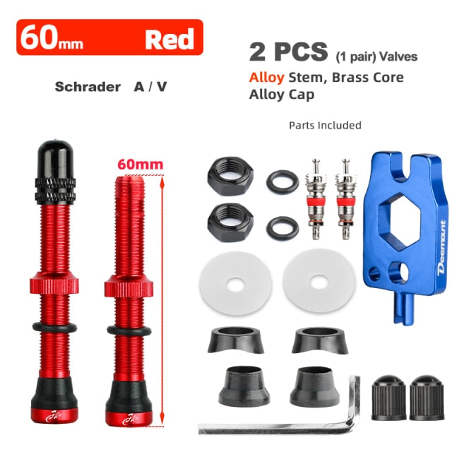 Bicycle Schrader A/V Valve for Road Tubeless Rim Alloy Stem Brass Core Nipple Cycling DIY Accessories - KiwisLove