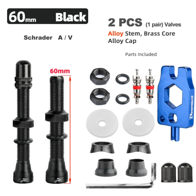 Bicycle Schrader A/V Valve for Road Tubeless Rim Alloy Stem Brass Core Nipple Cycling DIY Accessories - KiwisLove