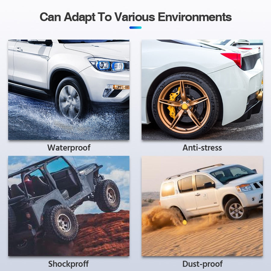 TPMS Tire Monitoring Pressure Display auto Alarm Monitor Solar Power Charging Temperature Warning with 4 sensors - KiwisLove