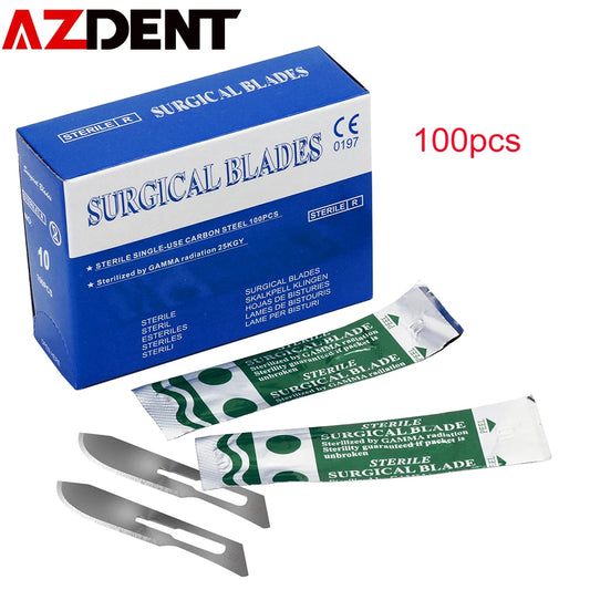 100pcs Stainless Steel Surgical Scalpel Blades for Medical Dental Beauty Use - KiwisLove