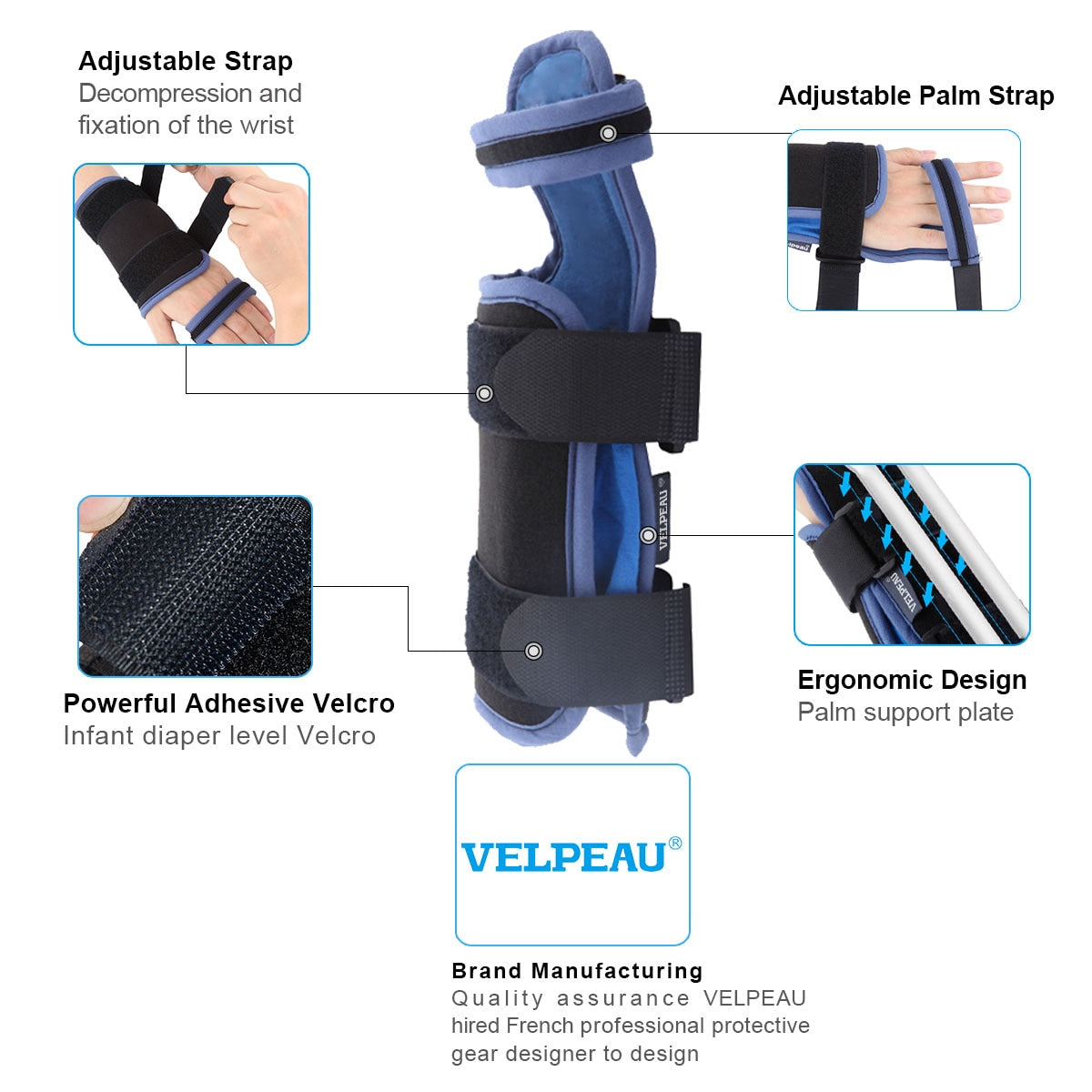 VELPEAU Professional Wrist Protector for Wrist Sprain Arthritis Fracture Bone - KiwisLove