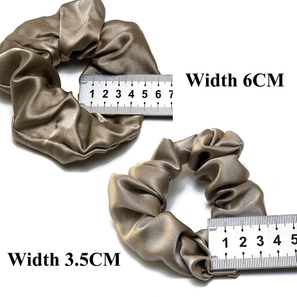 100% Silk Scrunchies Hair  Bands Ties Elastics Ponytail Holders - KiwisLove