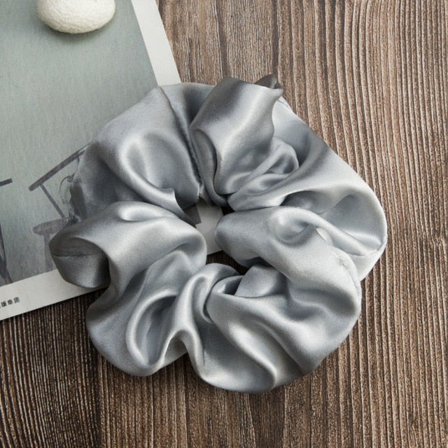 100% Silk Scrunchies Hair  Bands Ties Elastics Ponytail Holders - KiwisLove