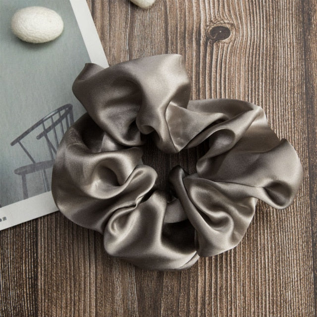 100% Silk Scrunchies Hair  Bands Ties Elastics Ponytail Holders - KiwisLove