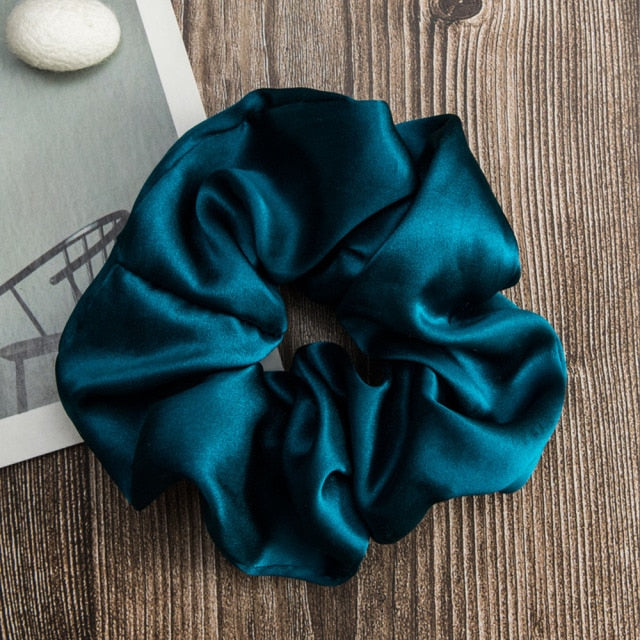 100% Silk Scrunchies Hair  Bands Ties Elastics Ponytail Holders - KiwisLove