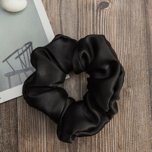 100% Silk Scrunchies Hair  Bands Ties Elastics Ponytail Holders - KiwisLove