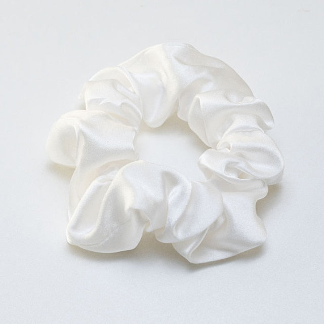100% Silk Scrunchies Hair  Bands Ties Elastics Ponytail Holders - KiwisLove