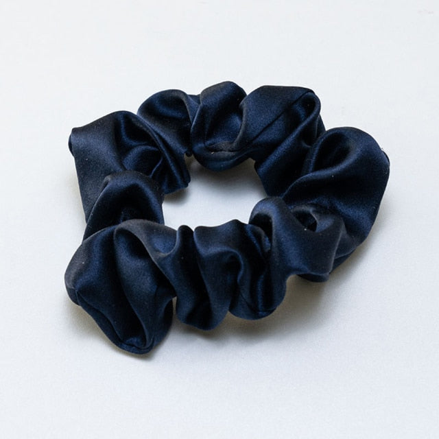 100% Silk Scrunchies Hair  Bands Ties Elastics Ponytail Holders - KiwisLove