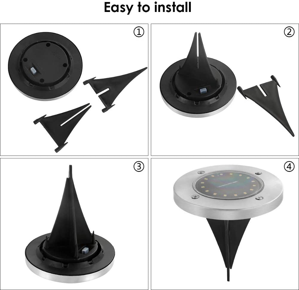 8PCS LED  Solar Power Buried Lights Ground Lamp  Garden Outdoor Path Way  Underground Lamps - KiwisLove