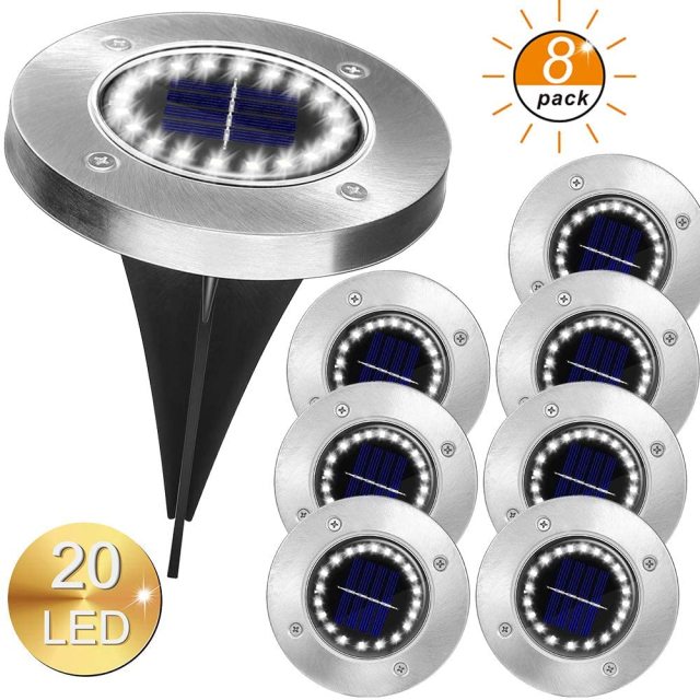 8PCS LED  Solar Power Buried Lights Ground Lamp  Garden Outdoor Path Way  Underground Lamps - KiwisLove