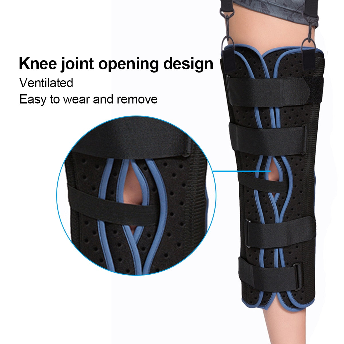 Tri-Panel Knee Immobilizer Brace Immobilizer Knee Splint Comfort Rigid Support - KiwisLove
