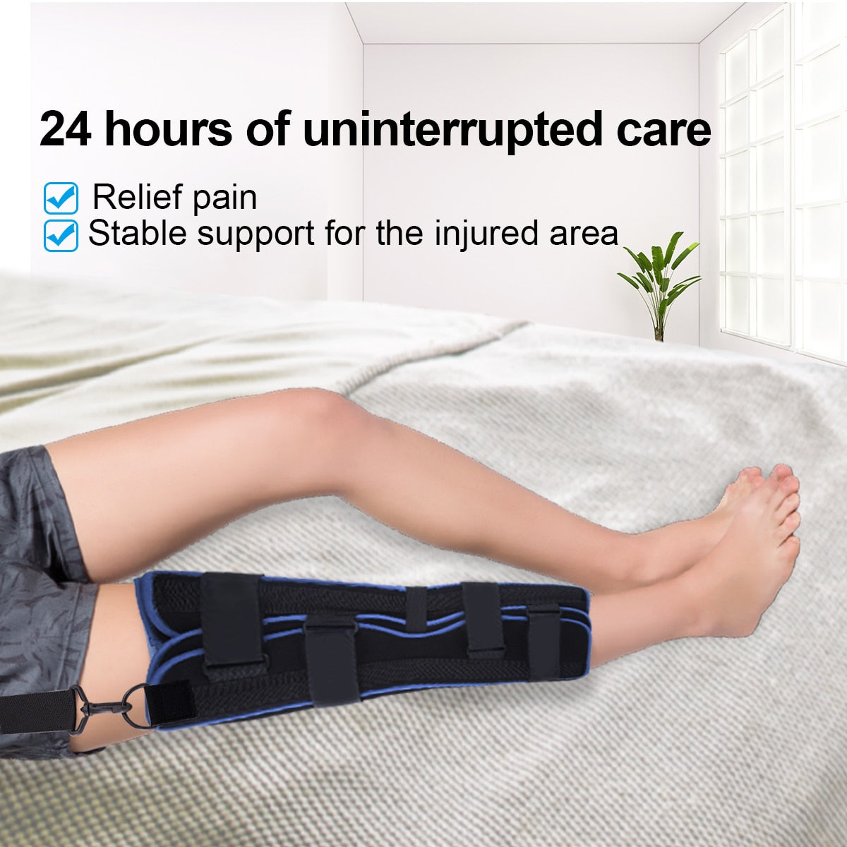 Tri-Panel Knee Immobilizer Brace Immobilizer Knee Splint Comfort Rigid Support - KiwisLove