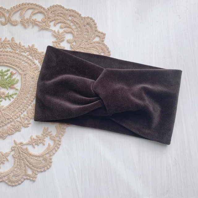 2021 Women Headband Cross Top Knot Elastic Hair Bands Soft Solid - KiwisLove