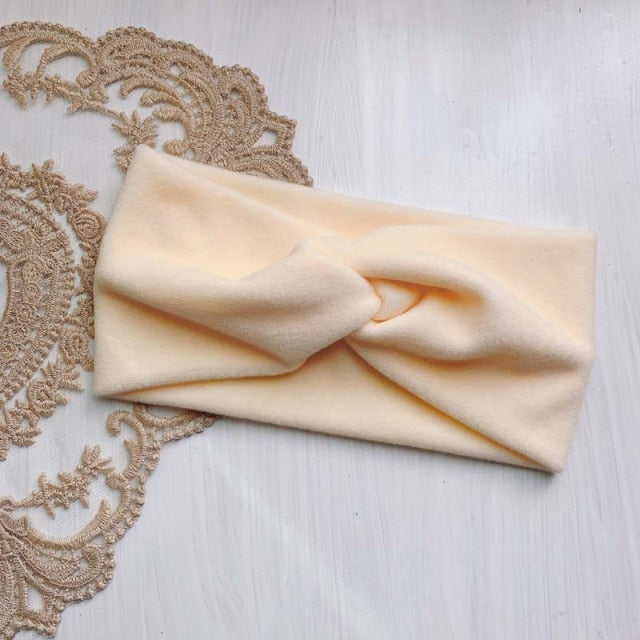 2021 Women Headband Cross Top Knot Elastic Hair Bands Soft Solid - KiwisLove