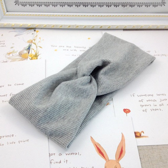 2021 Women Headband Cross Top Knot Elastic Hair Bands Soft Solid - KiwisLove