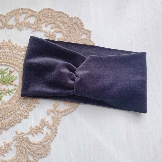 2021 Women Headband Cross Top Knot Elastic Hair Bands Soft Solid - KiwisLove