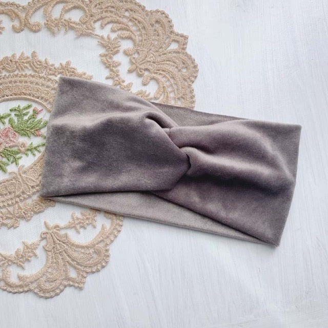 2021 Women Headband Cross Top Knot Elastic Hair Bands Soft Solid - KiwisLove