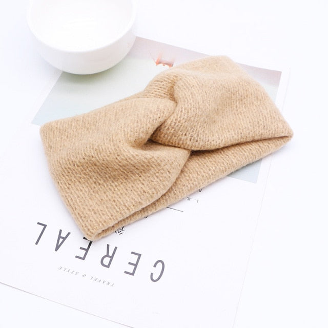 2021 Women Headband Cross Top Knot Elastic Hair Bands Soft Solid - KiwisLove