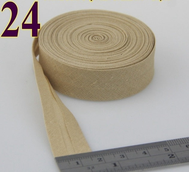 15mm (5/8")Width Back Side Ironed Single Folded Cotton Bias Binding Tape For Garment Cushion Table Quilt Craft Diy Accessories - KiwisLove