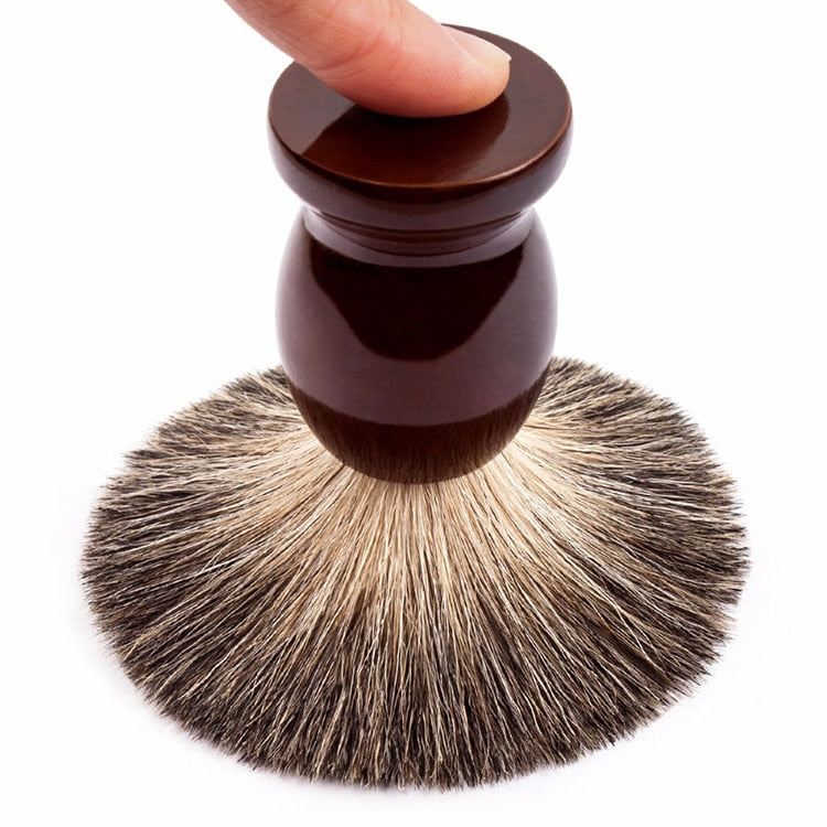 QSHAVE Men’s Pure Badger Hair Shaving Brush with Wooden Handle - KiwisLove