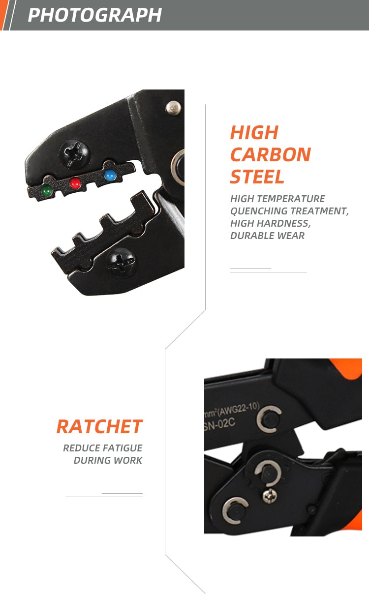 SN-02C mini hand Crimping Tool Adjustable Crimper pliers with 280pcs Cable Lugs - KiwisLove