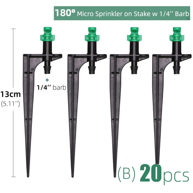 20PCS Misting Nozzles on 10.7cm Stake 1/4'' Barb Garden Irrigation Sprinkler - KiwisLove