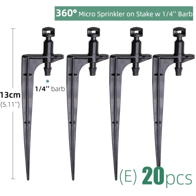 20PCS Misting Nozzles on 10.7cm Stake 1/4'' Barb Garden Irrigation Sprinkler - KiwisLove