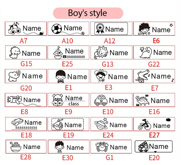 Kid Student Name Seal Custom Stamp Kindergarten Clothes Notebook - KiwisLove