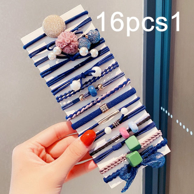 Colorful Pearl Elastic Hair Bands Scrunchies Ponytail Hold Rubber Bands - KiwisLove