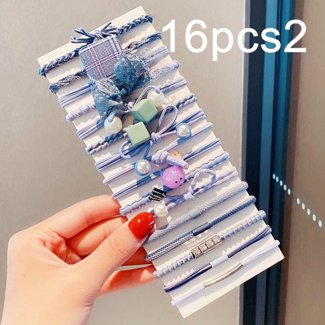 Colorful Pearl Elastic Hair Bands Scrunchies Ponytail Hold Rubber Bands - KiwisLove