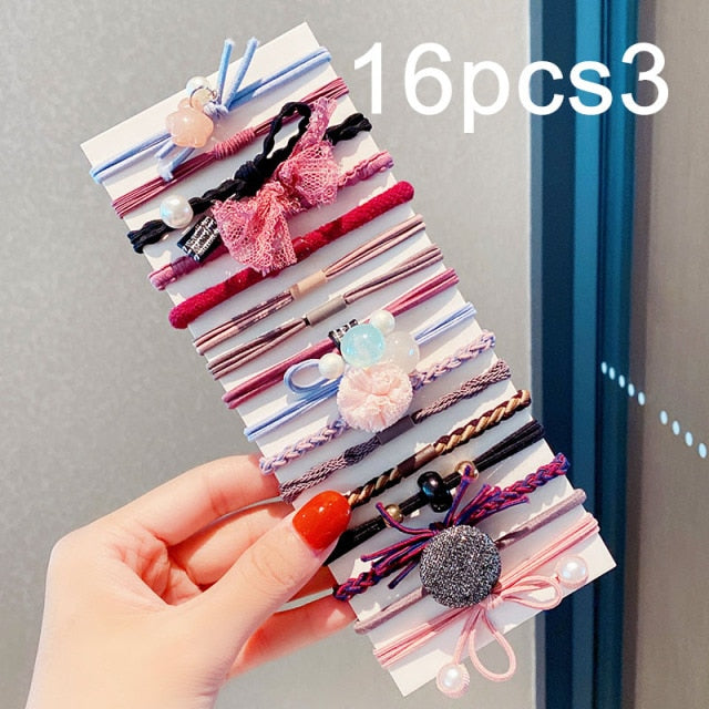 Colorful Pearl Elastic Hair Bands Scrunchies Ponytail Hold Rubber Bands - KiwisLove