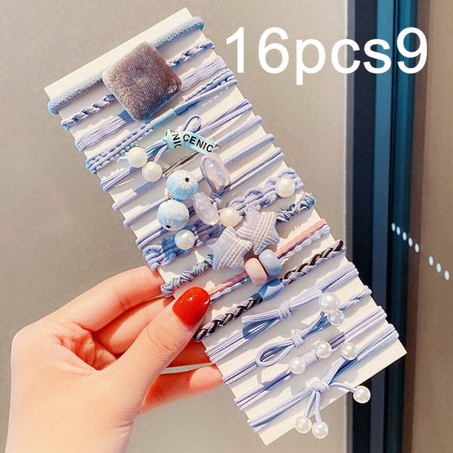 Colorful Pearl Elastic Hair Bands Scrunchies Ponytail Hold Rubber Bands - KiwisLove