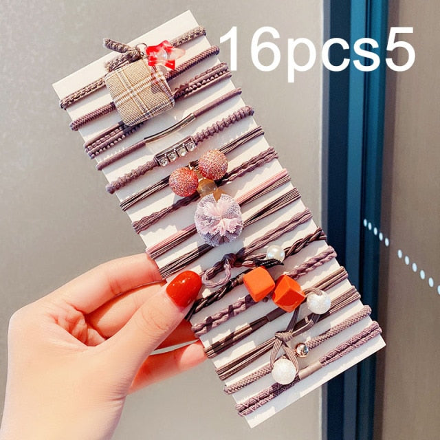 Colorful Pearl Elastic Hair Bands Scrunchies Ponytail Hold Rubber Bands - KiwisLove