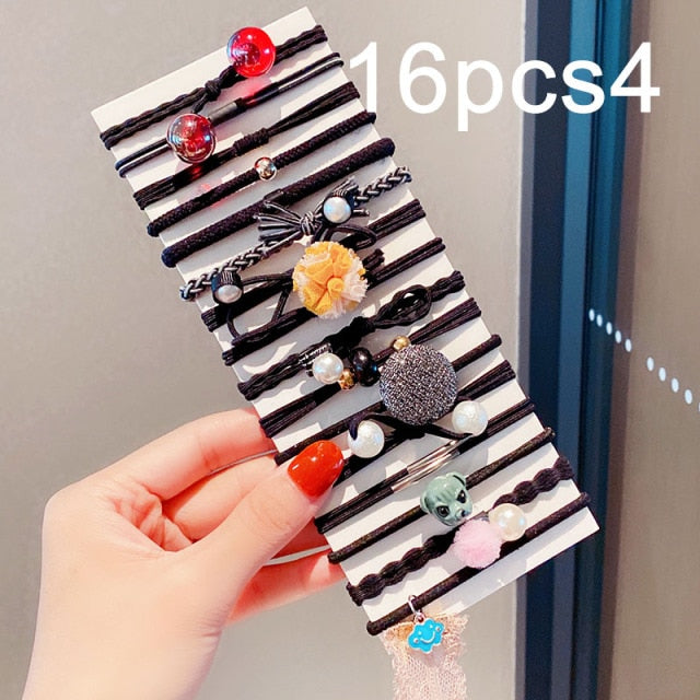 Colorful Pearl Elastic Hair Bands Scrunchies Ponytail Hold Rubber Bands - KiwisLove
