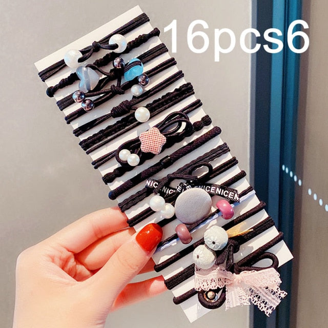 Colorful Pearl Elastic Hair Bands Scrunchies Ponytail Hold Rubber Bands - KiwisLove