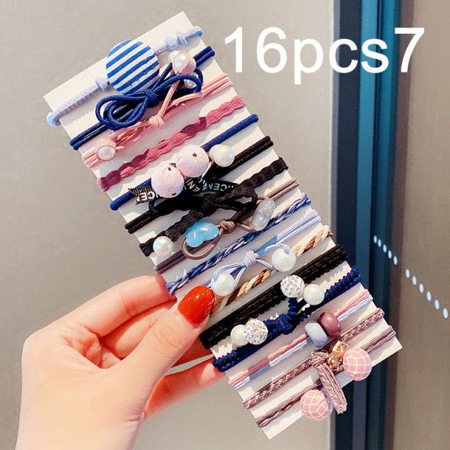 Colorful Pearl Elastic Hair Bands Scrunchies Ponytail Hold Rubber Bands - KiwisLove