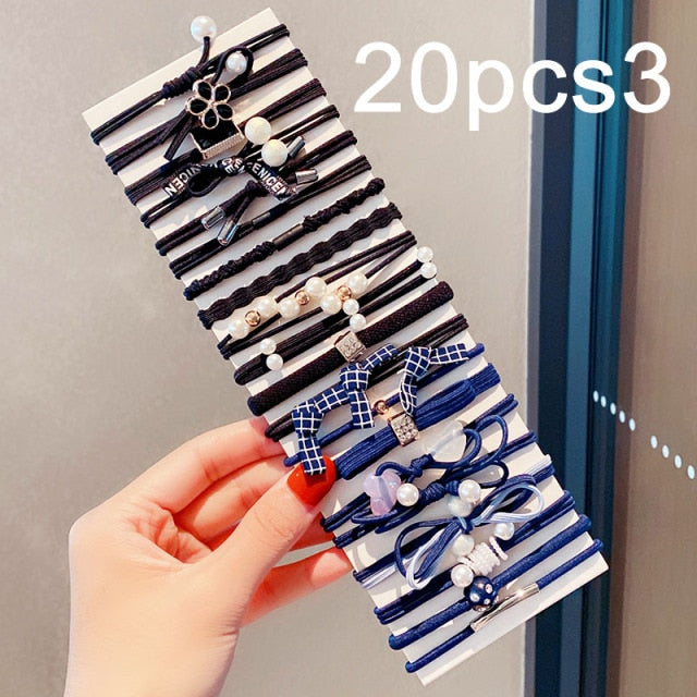 Colorful Pearl Elastic Hair Bands Scrunchies Ponytail Hold Rubber Bands - KiwisLove