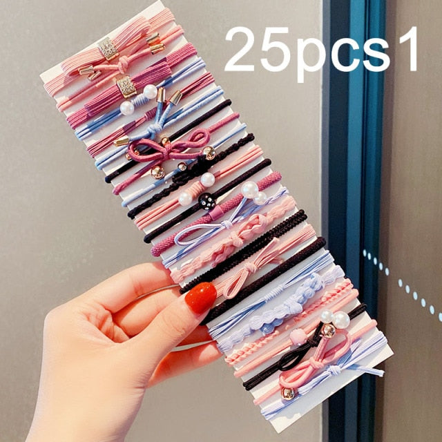 Colorful Pearl Elastic Hair Bands Scrunchies Ponytail Hold Rubber Bands - KiwisLove
