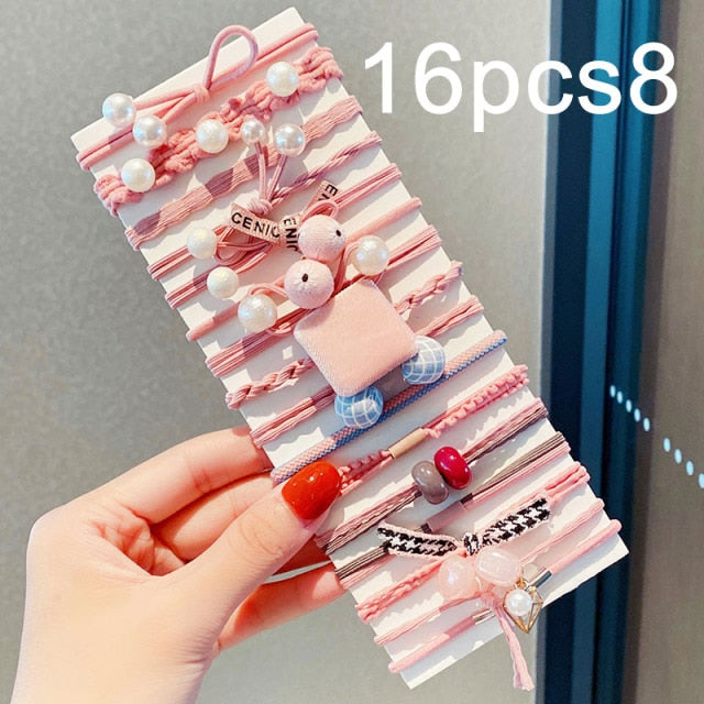 Colorful Pearl Elastic Hair Bands Scrunchies Ponytail Hold Rubber Bands - KiwisLove
